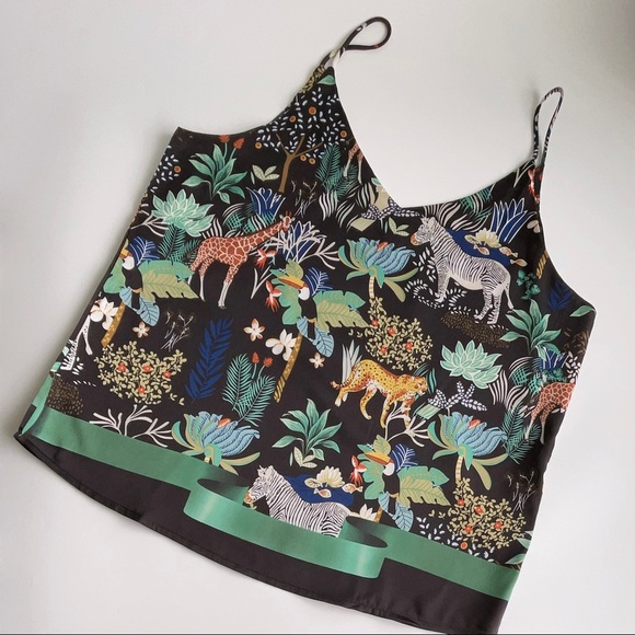 NEW Spaghetti Strap Tank Top Camisole Safari Print - Picture 4 of 11